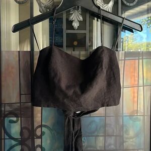 zara tie back bandeau top